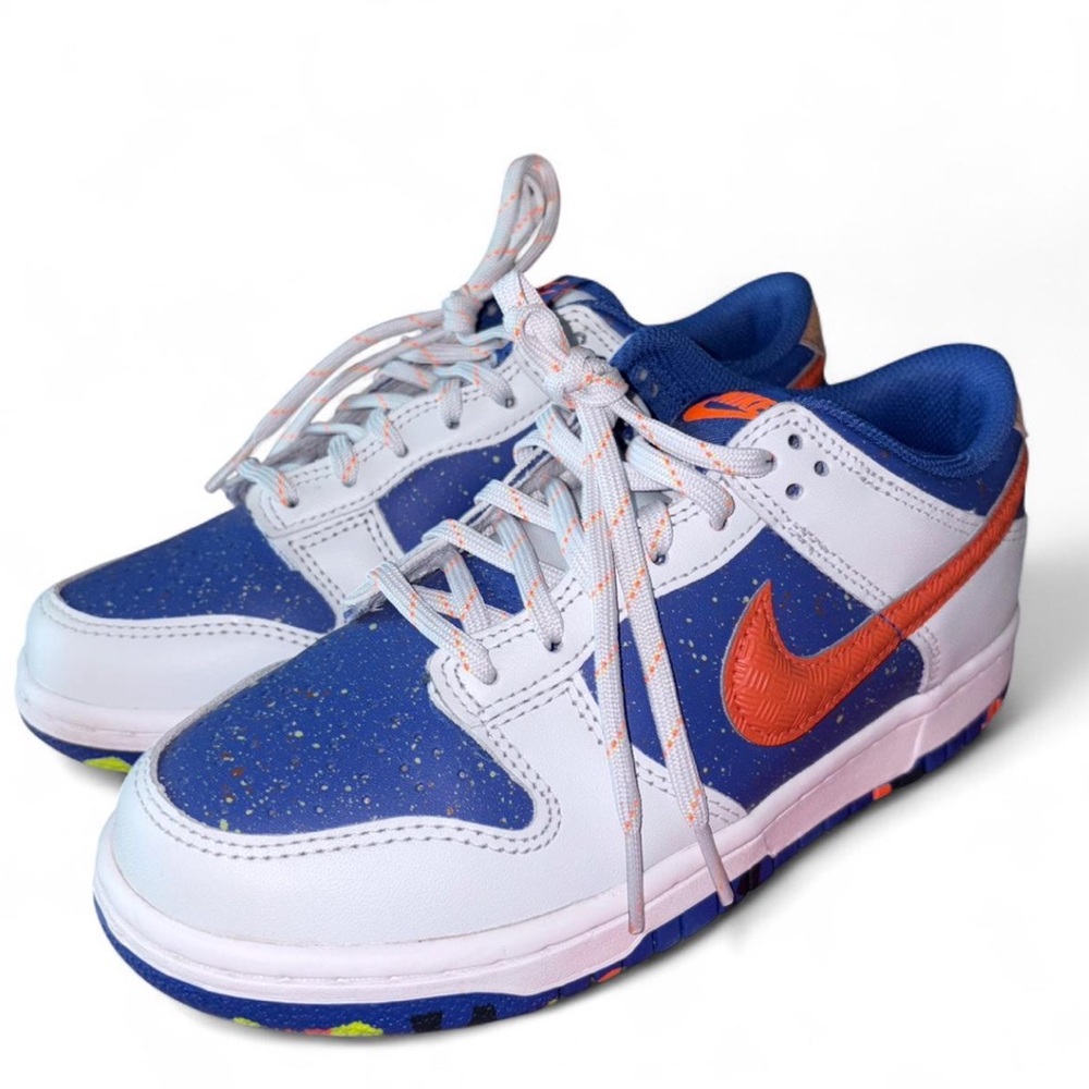 Nike Women's Blue and Orange Low Dunks